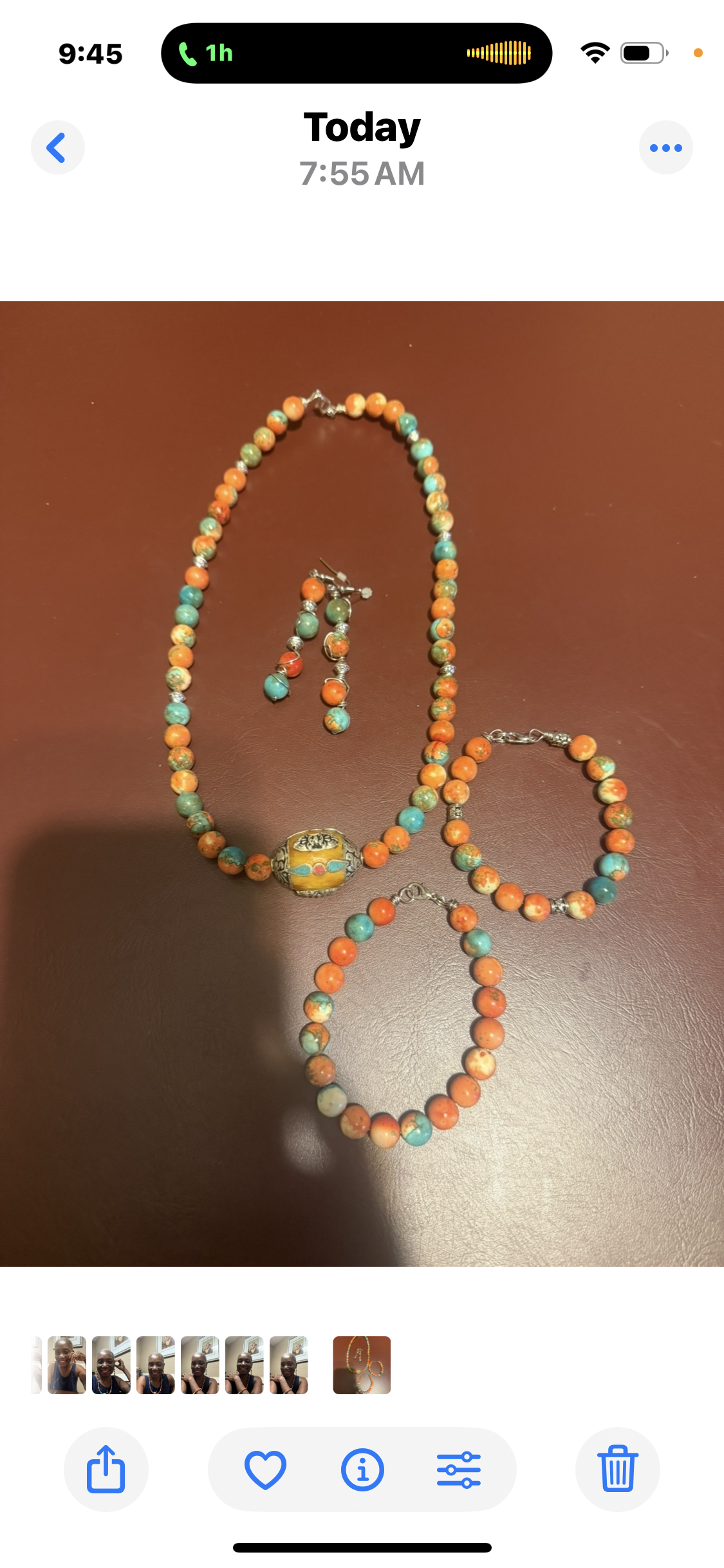 Necklace, bracelet and Earrings