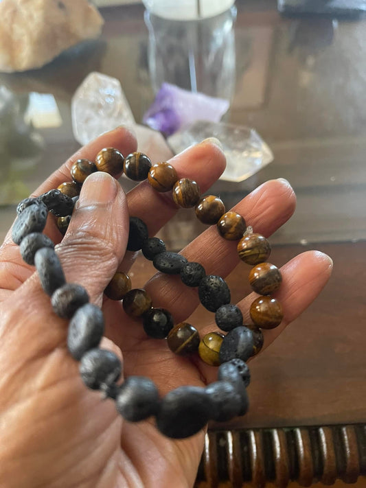 Tiger Eye/Lava Rock Bracelet