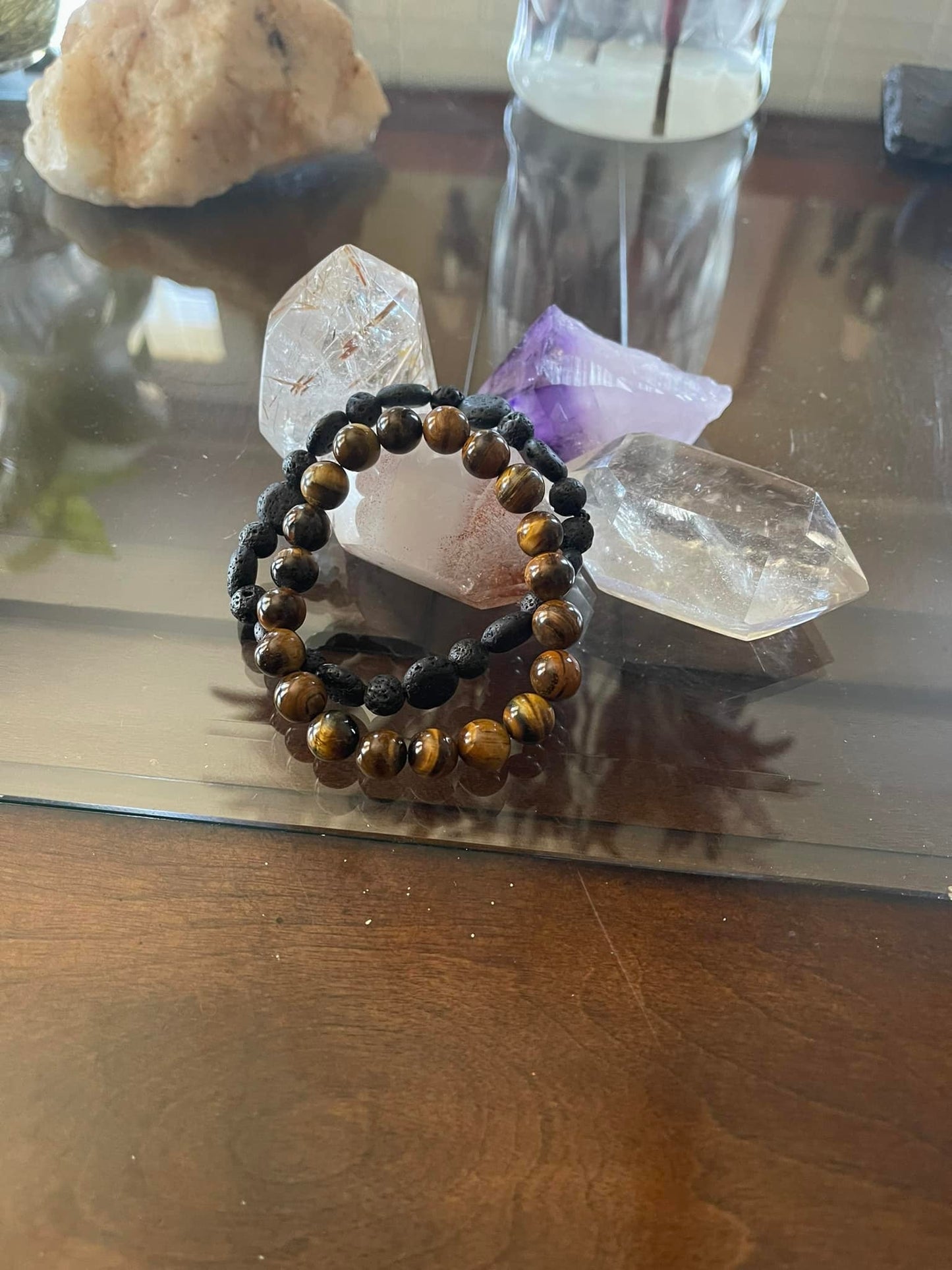Tiger Eye/Lava Rock Bracelet