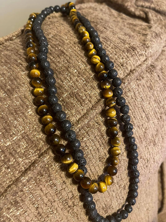 Tiger Eye / Lava Rock Bracelet