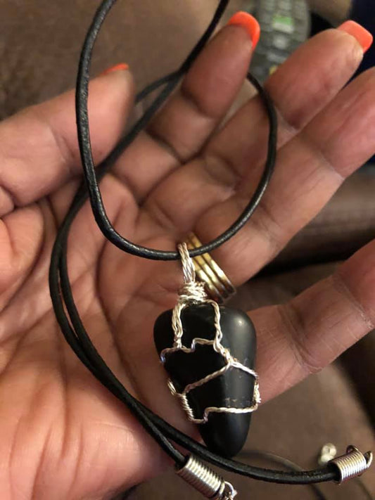 Obsidian Pendant Necklace