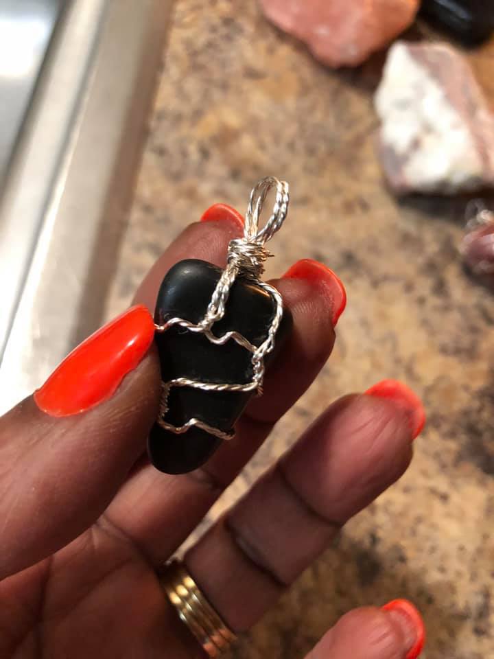 Obsidian Pendant Necklace