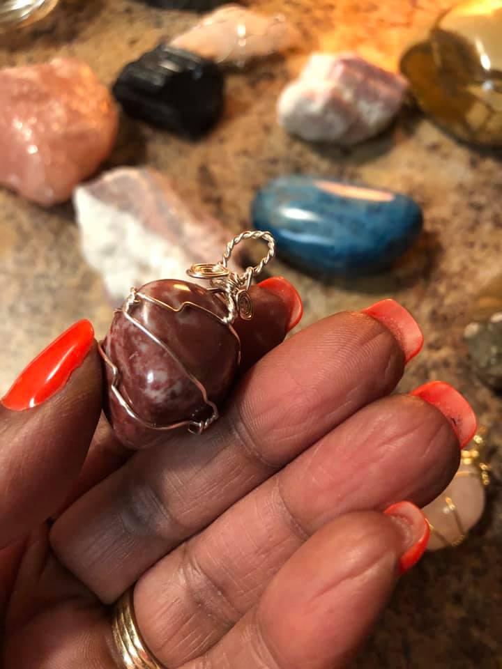 Brown Jade Pendant Necklace