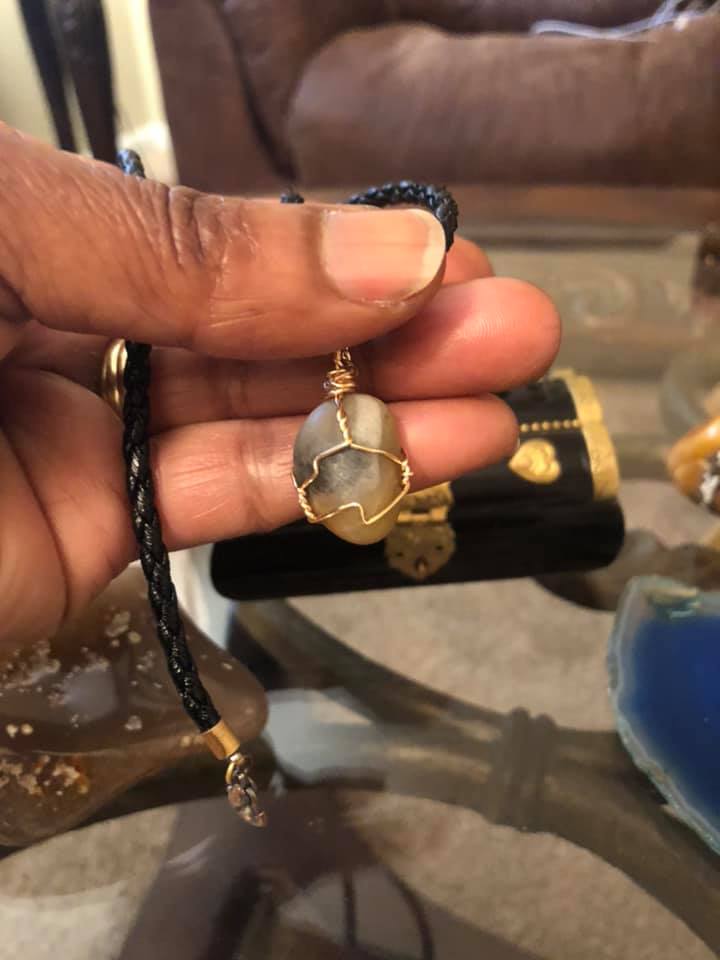 Brown Jade Pendant Necklace