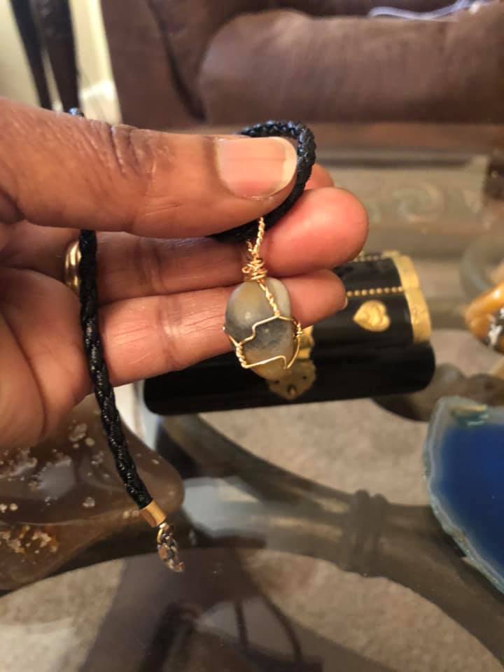 Brown Jade Pendant Necklace