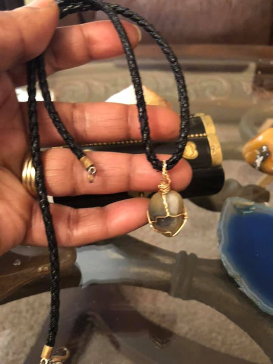 Brown Jade Pendant Necklace