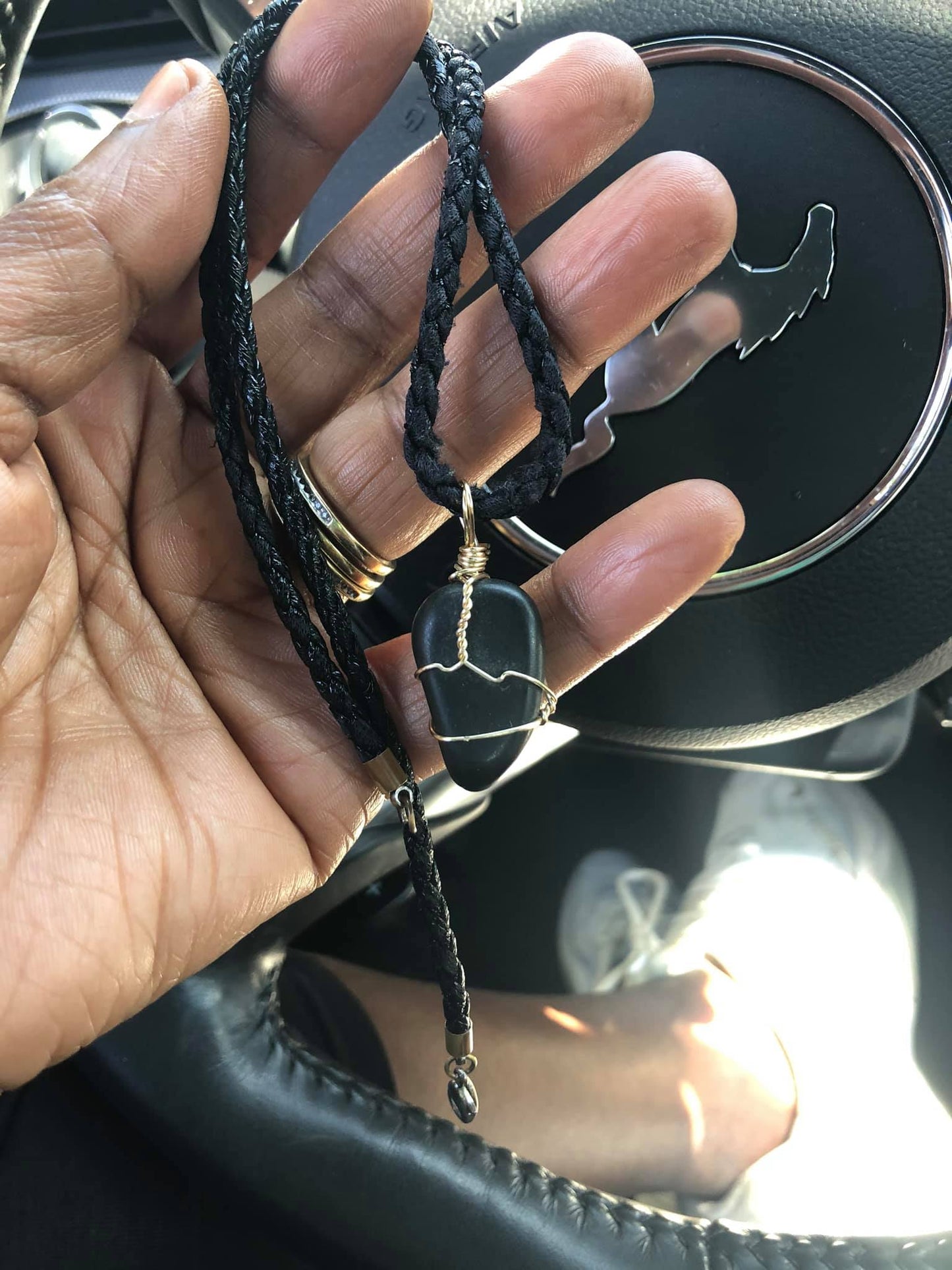 Obsidian Pendant Necklace