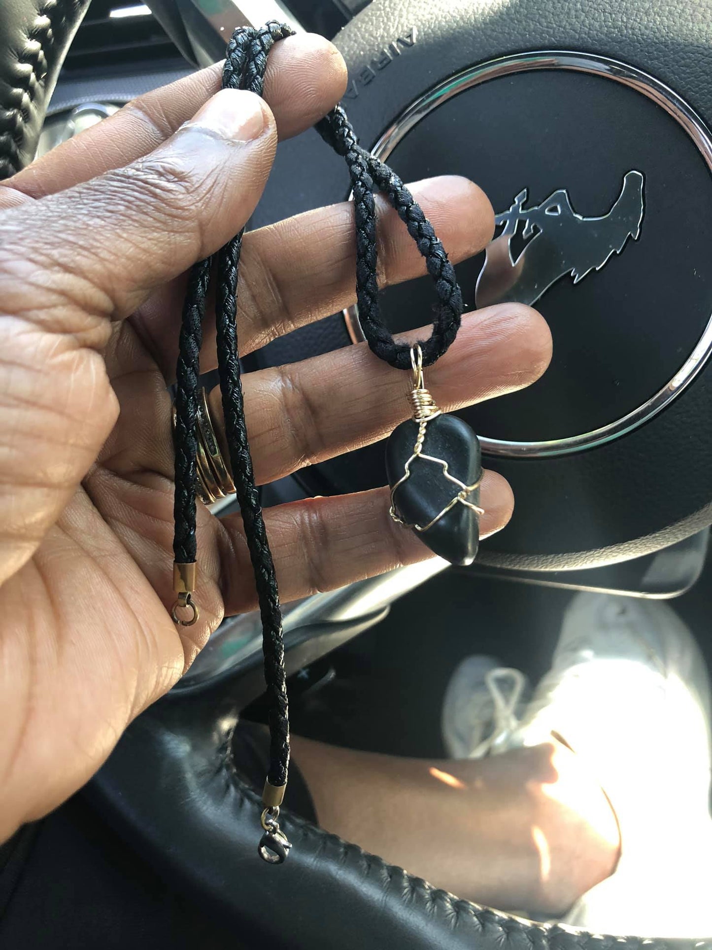 Obsidian Pendant Necklace