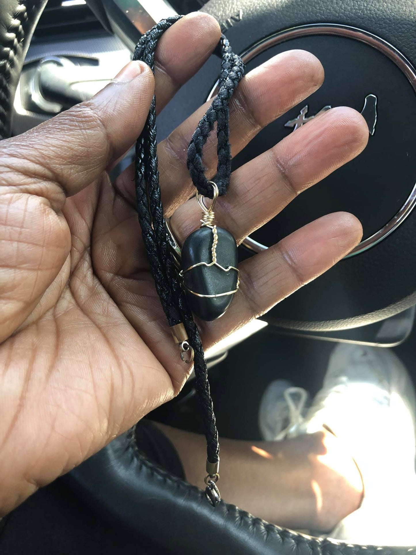 Obsidian Pendant Necklace